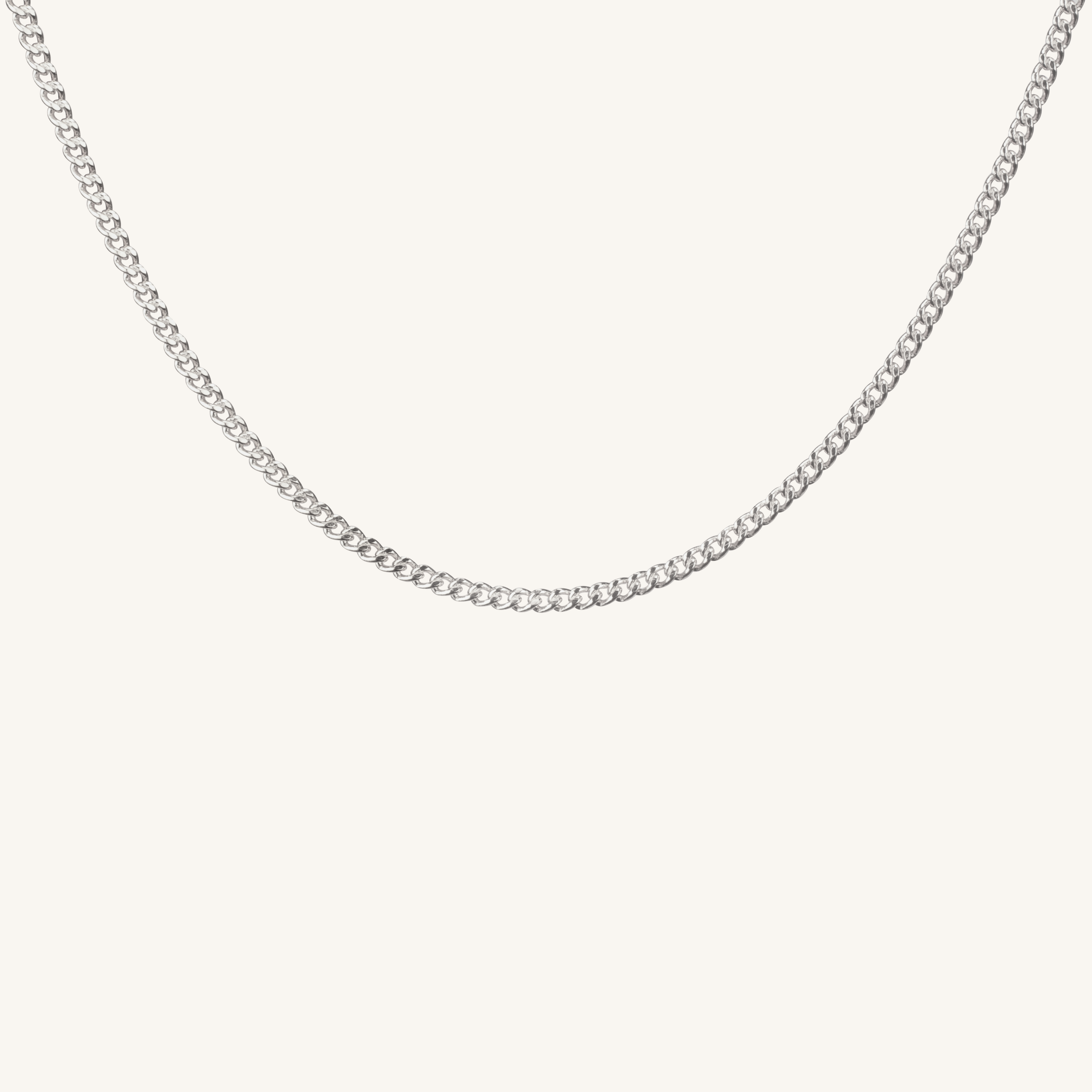 Simple Curb Chain Silver - PS46 jewelry
