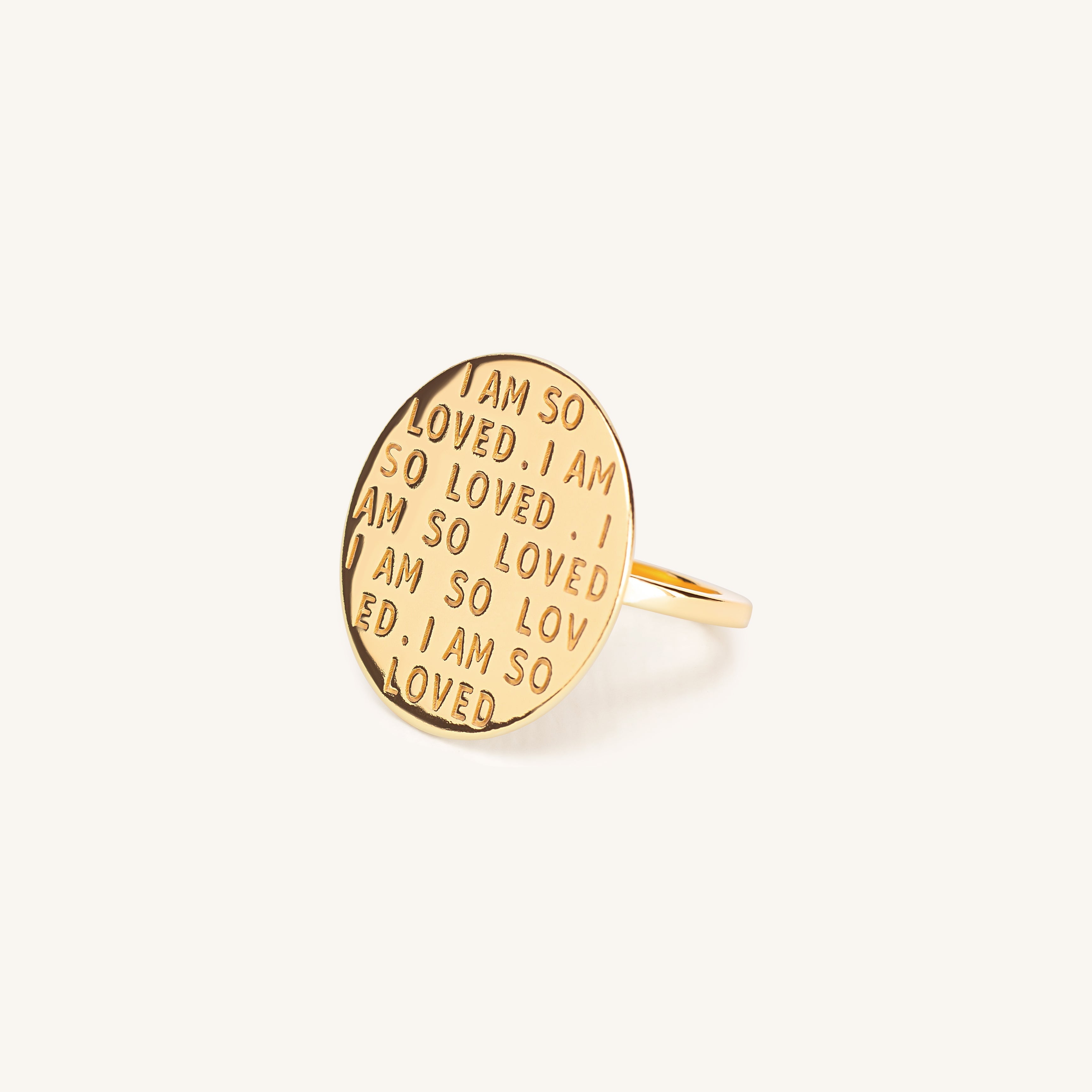 I Am So Loved Ring 18K Gold - dorotheas jewelry