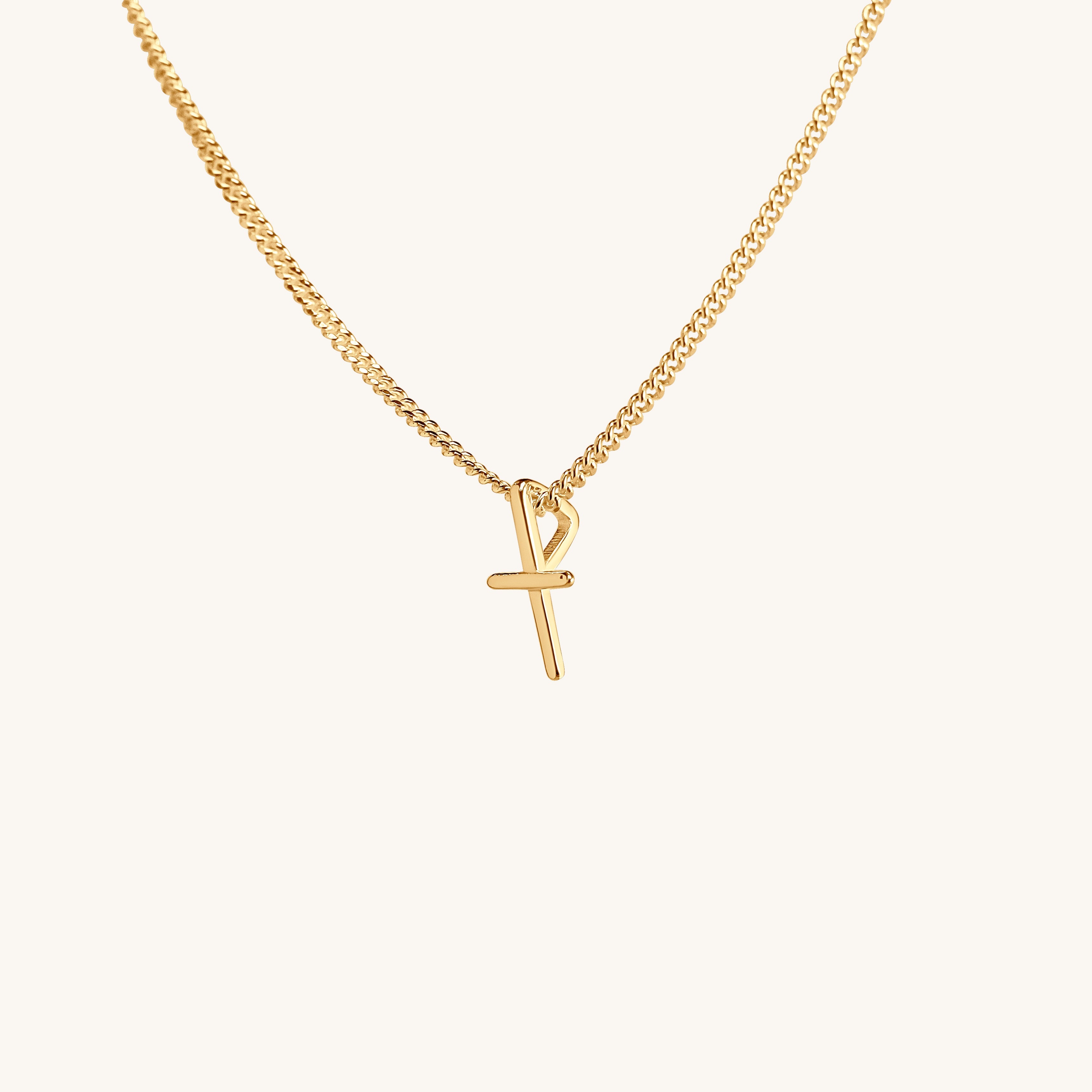 The light, Cross Necklace 18K Gold