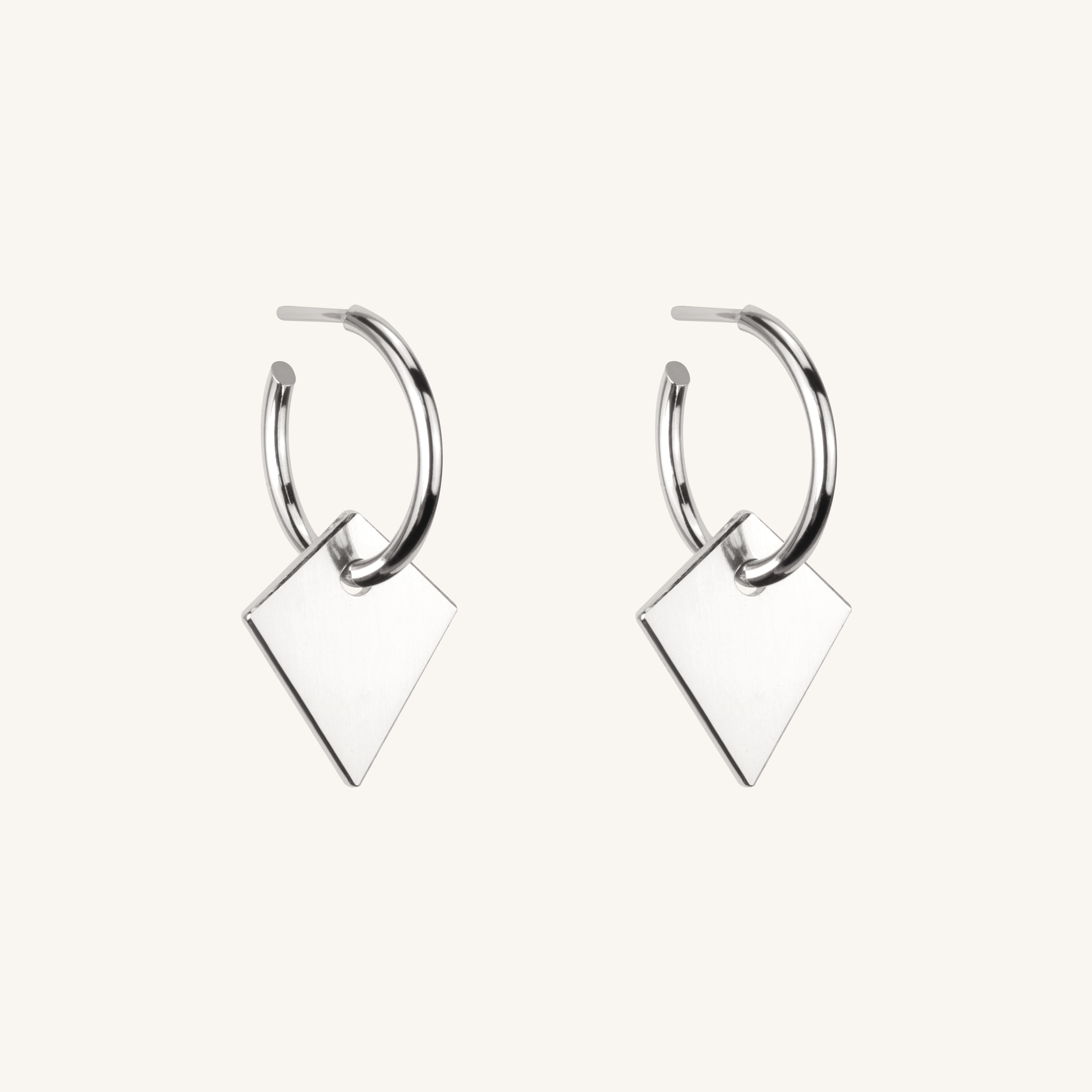 Shield of Faith Hoop Earrings, Silver - dorotheas jewelry