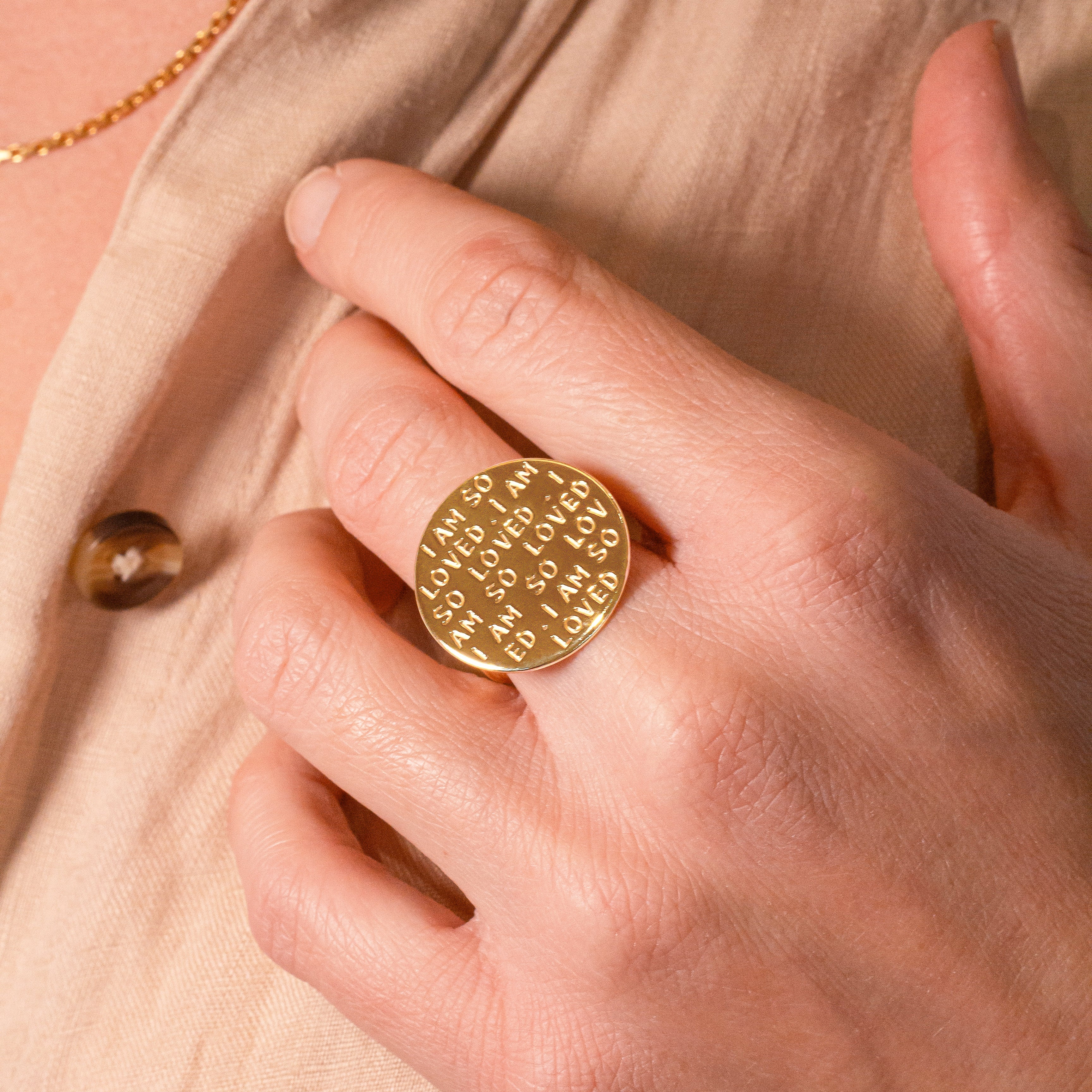 I Am So Loved Ring Gold - dorotheas jewelry
